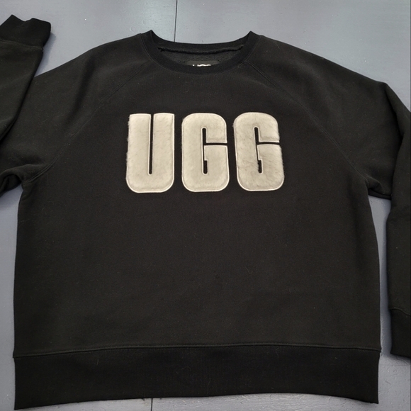 UGG | Tops | Ugg Brand Madeline Fuzzy Logo Pullover Sweater